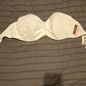 NEW Victoria's Secret SWIM White Strapless Padded Bikini Top